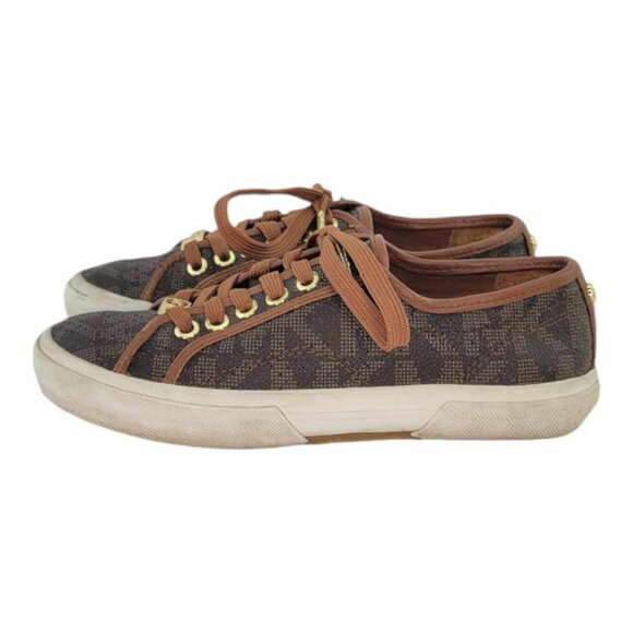 MICHAEL Michael Kors Boerum SIgnature Casual Lace Up Sneakers Sz 5M - Brown - Picture 6 of 11